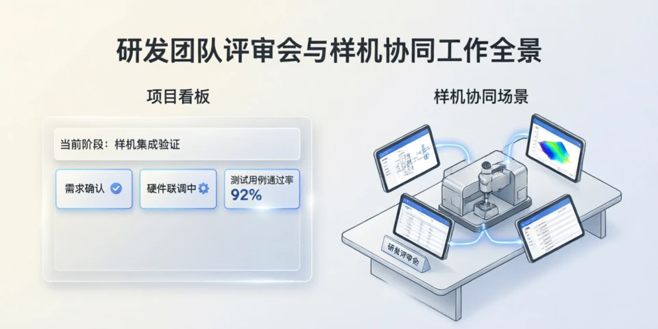团队会议场景体现协同研发文化